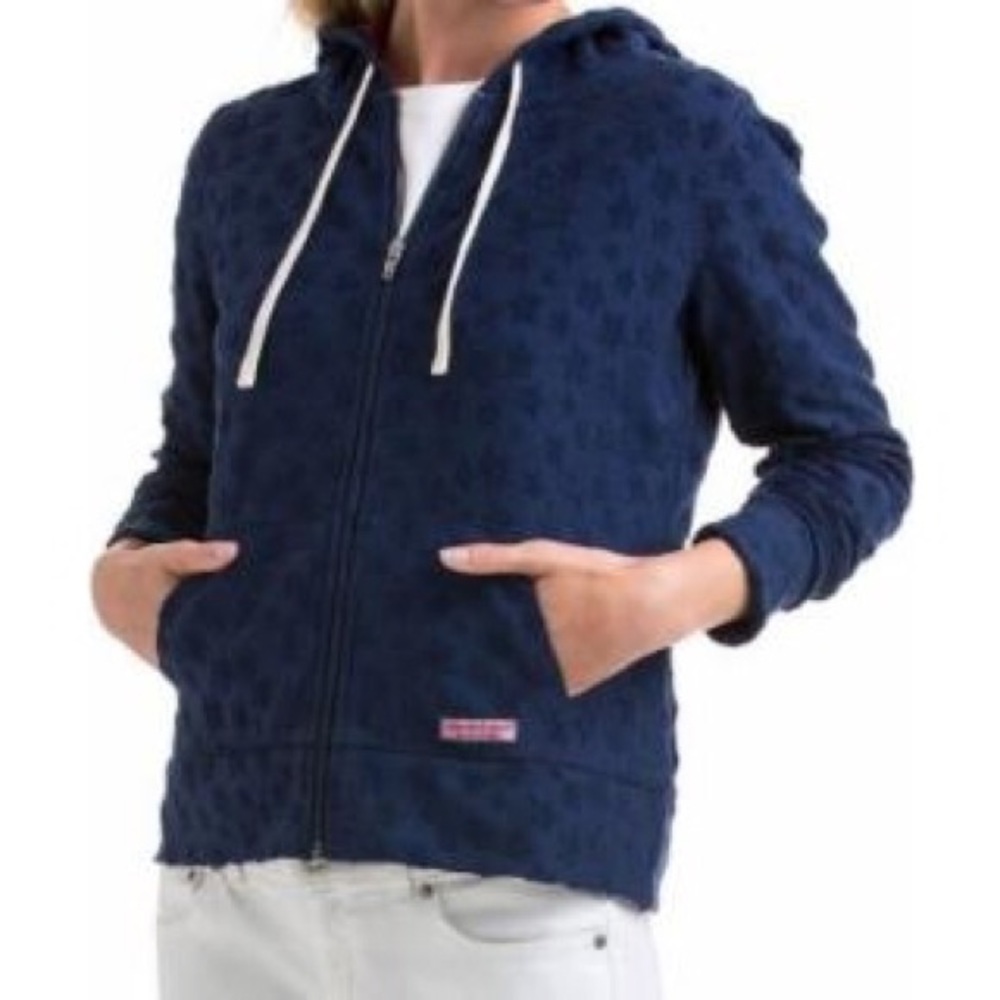 Vineyard Vines Star Full Zip Hoodie in Deep Bay